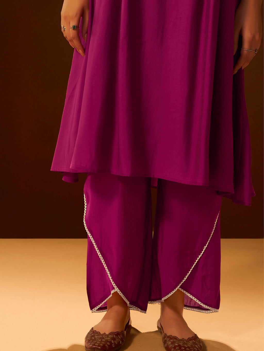 Mauve-Pink Embroidered Suit Set with Dupatta