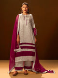 Regal Beige & Maroon Embroidered Silk Suit Set with Dupatta