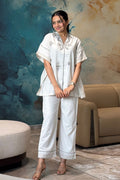 Off-White Embroidered Co-ord Set