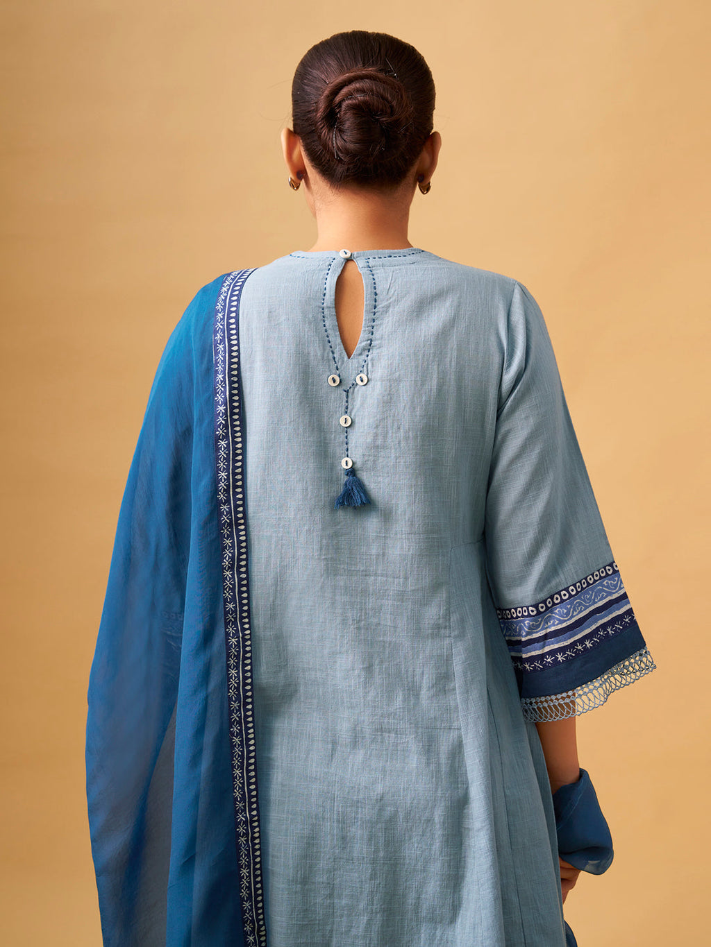 Elegant Cotton Kurta Set with Fine Embroidery