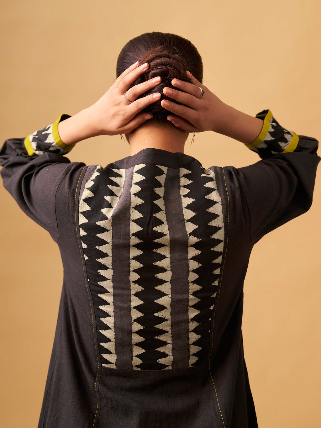 Coffee  Embroidered Cotton Kurta Set with Printed Dupatta