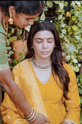 Marigold Muse Anarkali Suit Set with Dupatta (sleeve attached)