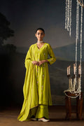 Lime Green Floral Embroidered Kurta Set