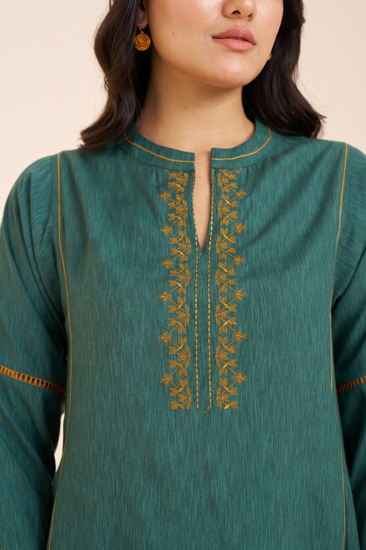 Refreshing Green Kurta in Soft Viscose Blend Fabric