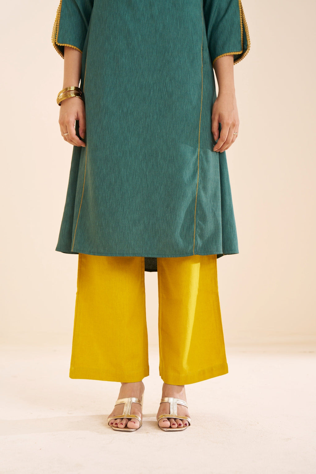 Refreshing Green Kurta in Soft Viscose Blend Fabric