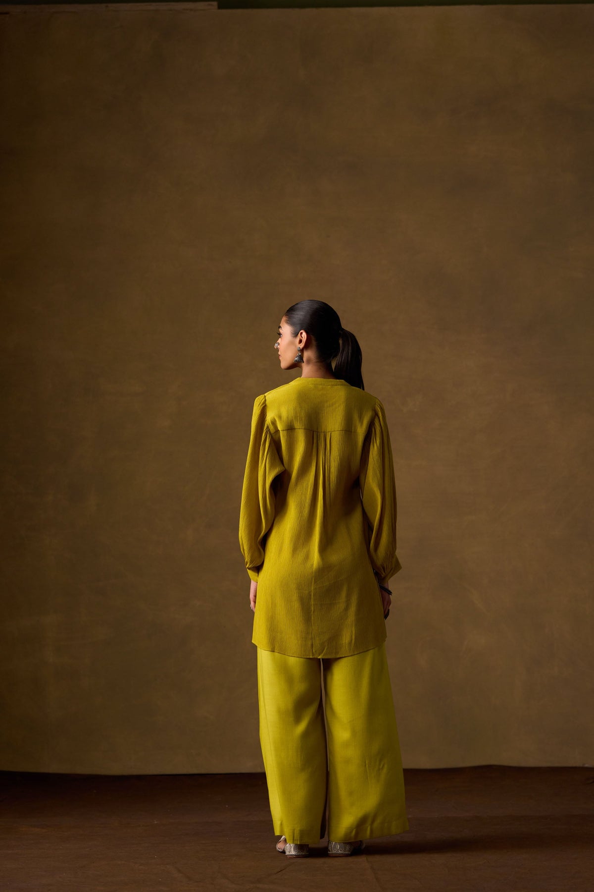 Citrine Pintuck Embroidered Co-ord Set
