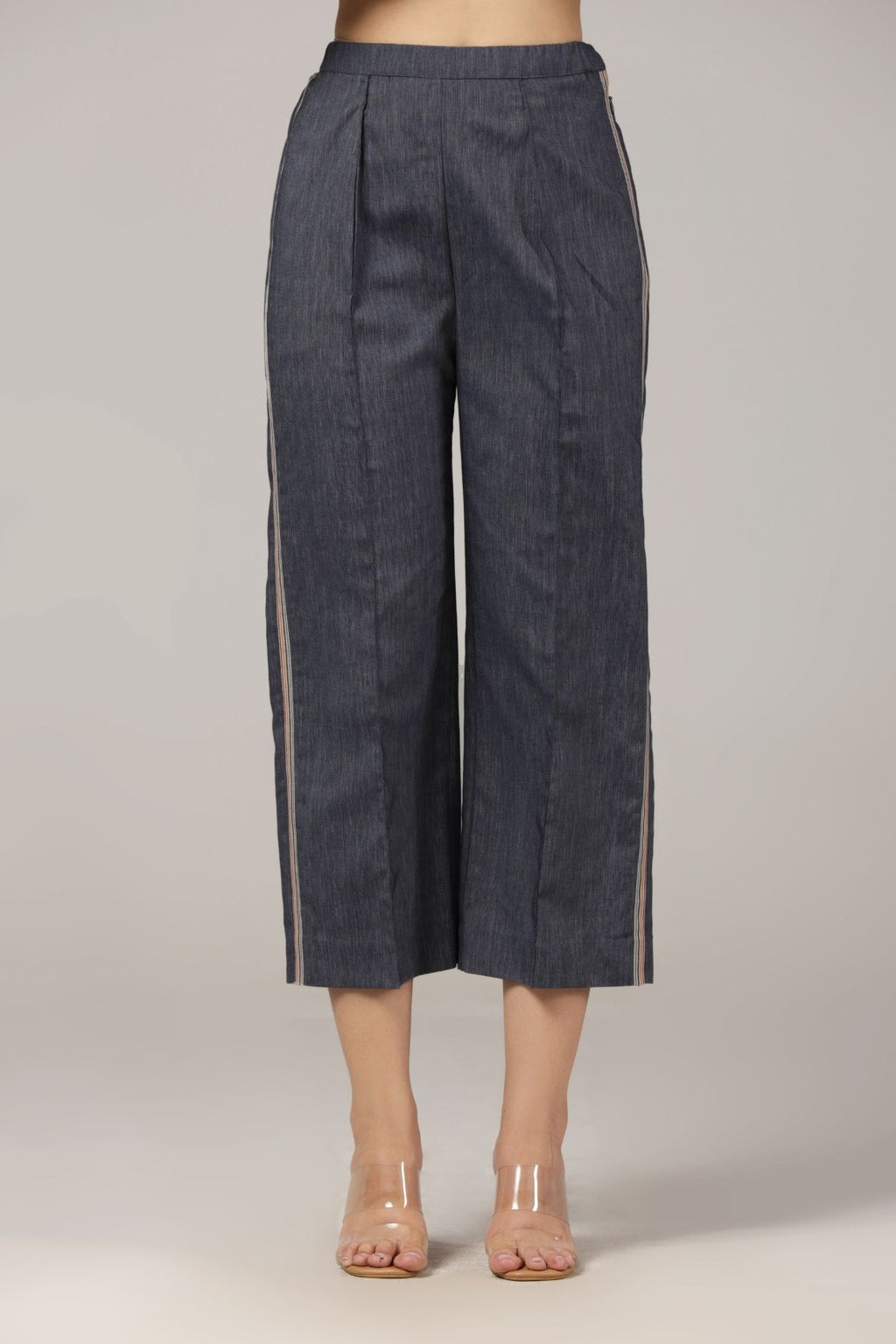 Grey-Blue Ikkat Co-ord Set