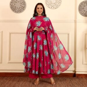 Alternative view of Rani Pink Georgette set