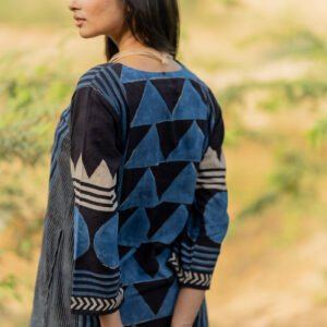 Classic Kurta - Indigo Pyramid Panel - Image 6
