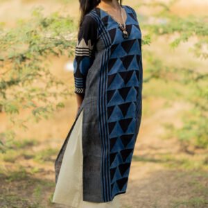 Classic Kurta - Indigo Pyramid Panel - Image 7