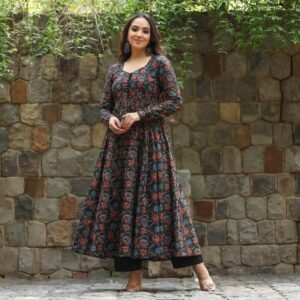 Paheli Black Cotton Kurta - Image 5
