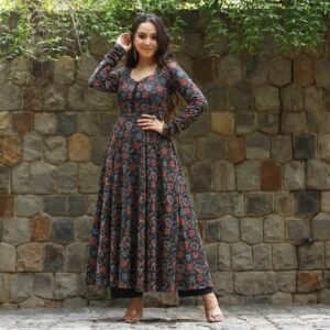 Paheli Black Cotton Kurta - Image 3