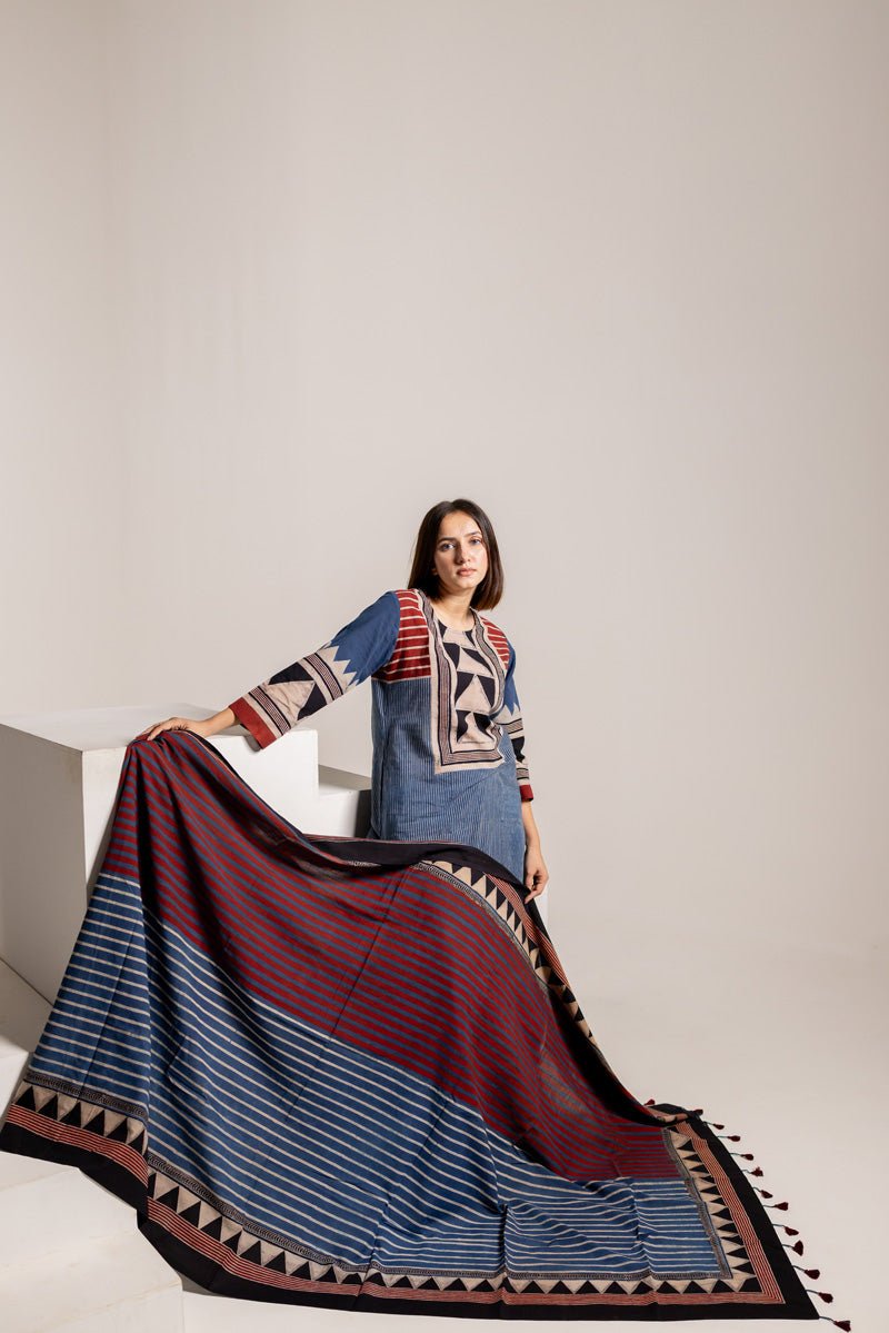 Set of 3 - Kurta, Dupatta & Culotte - Aabaan 03 - Image 8