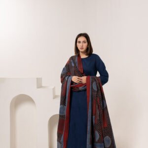 Set of 3 - Kurta, Dupatta & Culotte - Earthy Echoes 03