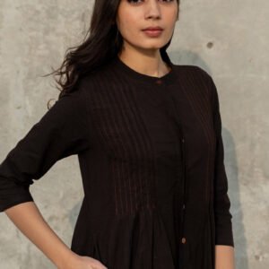 Alternative view of Pintuck Kurta - Black