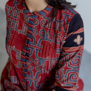 Alternative view of Pintuck Kurta - Avira Red