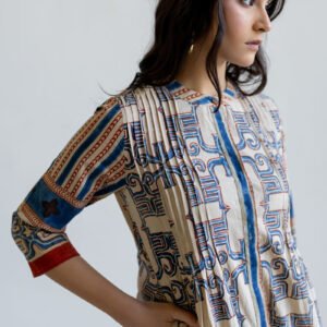 Alternative view of Pintuck Kurta - Avira Natural White