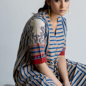 V Neck Panelled Kurta - Vaya