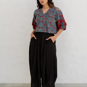 Basic Top - Taha Indigo & Red Polka - Image 5