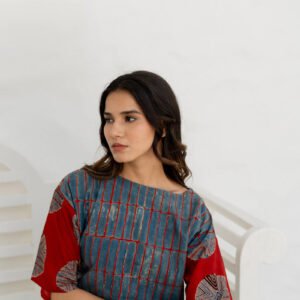 Basic Top - Taha Indigo & Red Stripes - Image 7