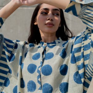 Freesize Anti-fit Top - Indigo Polka - Image 6