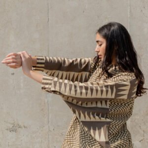 Alternative view of Freesize Anti-fit Top - Khakhi Chevrons