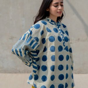 Freesize Anti-fit Top - Indigo Polka - Image 4