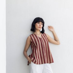 Tara Top - Maroon meadow - Image 5