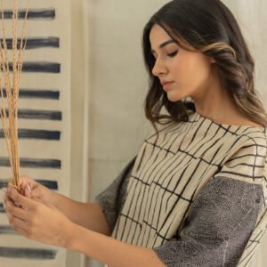 Basic Top - Black & Natural white Stripes - Image 5