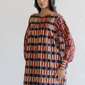 Navi Pintuck Tunic - Cut Stripes - Image 5