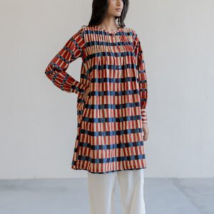 Navi Pintuck Tunic - Cut Stripes