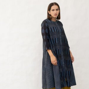 A-Line Kurta - Black & Indigo