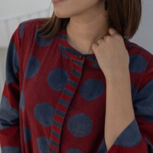 Alternative view of A-Line Kurta - Red