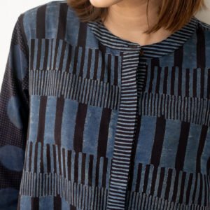 A-Line Kurta - Black & Indigo - Image 25