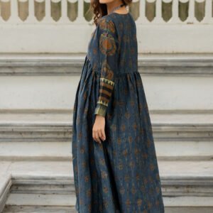 Chanderi Silk V Neck Flared Kurta Set of 2 - Maliha - Image 7