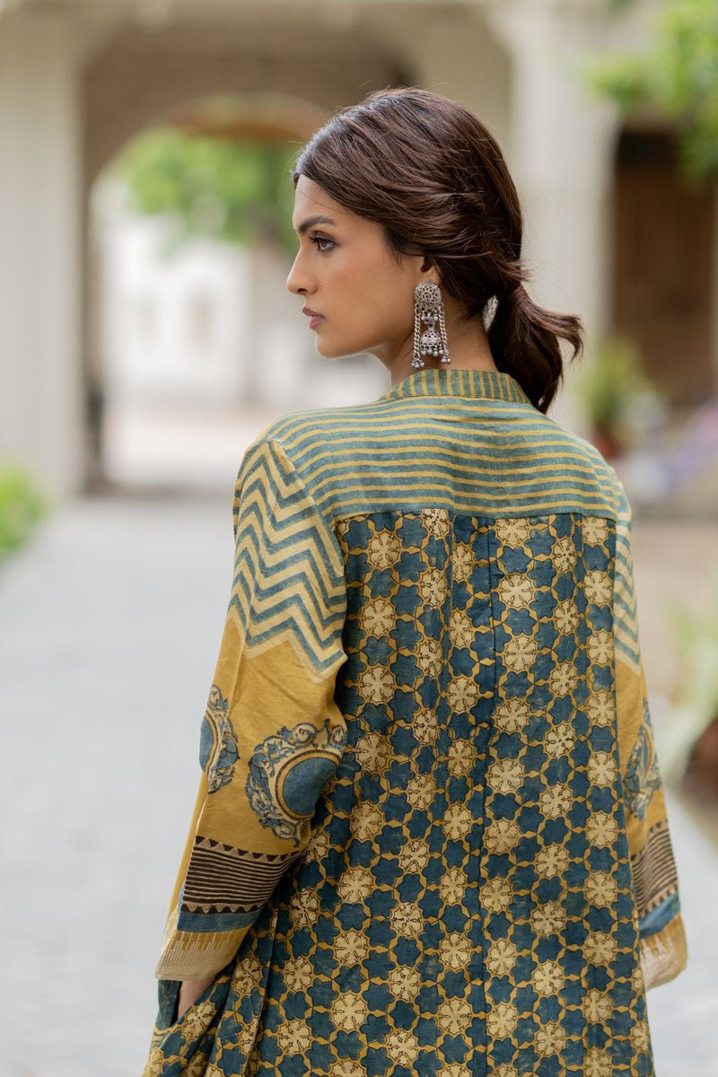 Chanderi Silk A-line Kurta Set of 2 - Firdaus - Image 4
