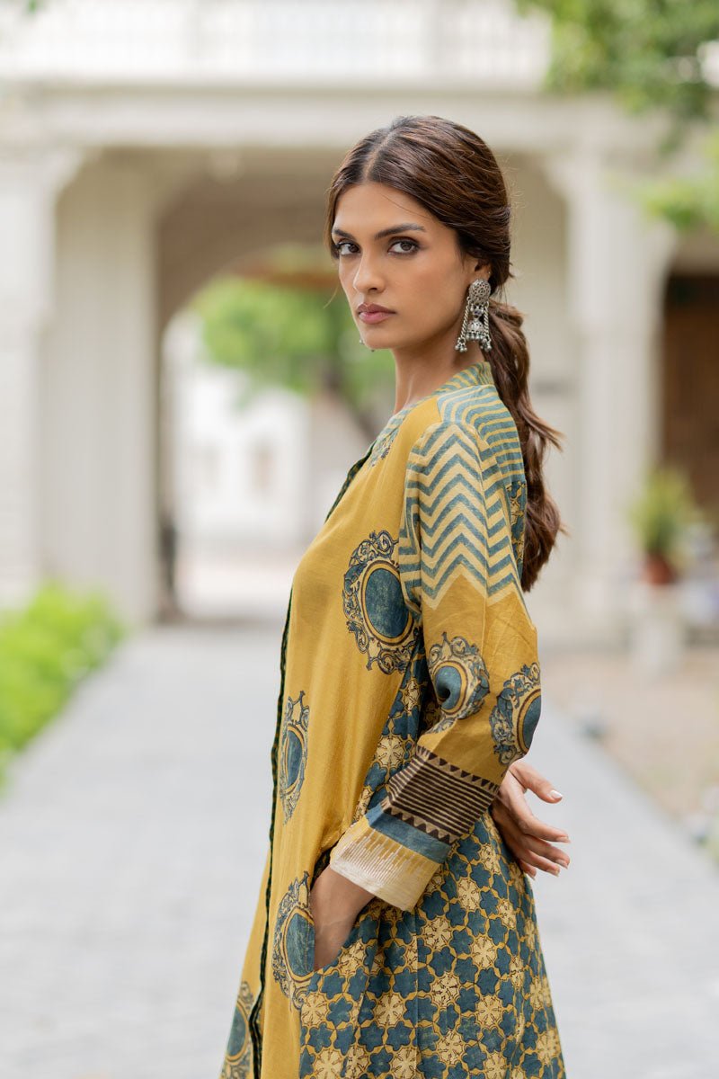 Chanderi Silk A-line Kurta Set of 2 - Firdaus - Image 5