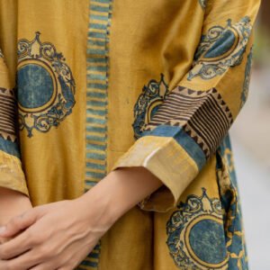 Chanderi Silk A-line Kurta Set of 2 - Firdaus - Image 3
