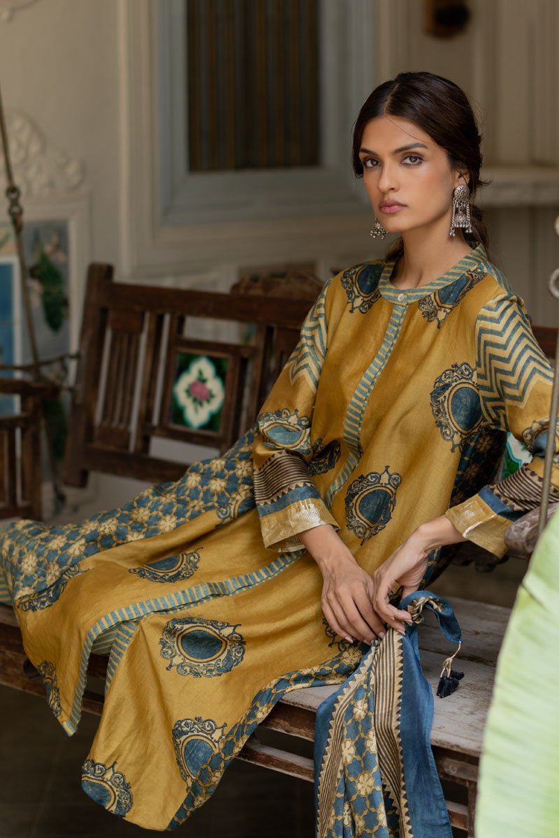 Chanderi Silk A-line Kurta Set of 2 - Firdaus - Image 2