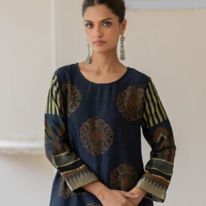 Chanderi Silk Kurta Set of 3 - Ruman Bagh 06 - Image 5