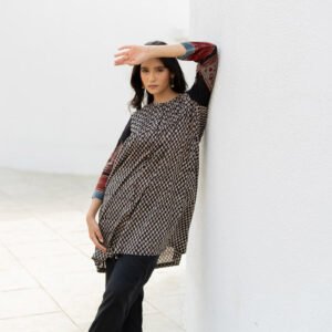 Alternative view of Short Pintuck Kurta - Ark Black