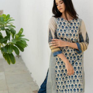 Panelled Kurta - Ark Indigo