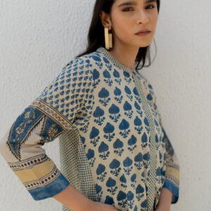 Alternative view of A-line Kurta - Ark Indigo