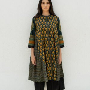 Alternative view of A-line Kurta - Baani Forest Green