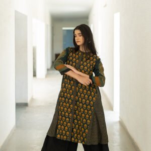 A-line Kurta - Baani Forest Green - Image 6