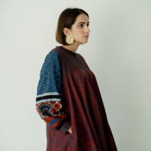Bias Tunic - Indigo & Burgundy - Image 6